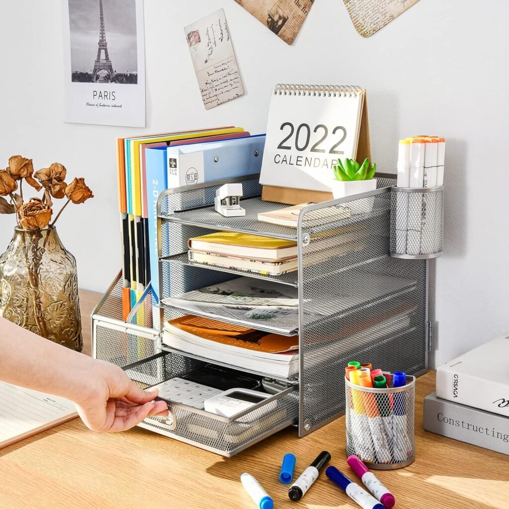 Bureau organizer met papierhouder en tijdschriftenhouder voor kantoorbenodigdheden