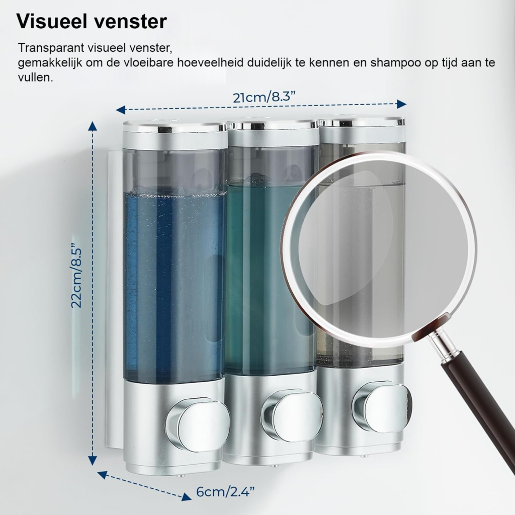 Wandgemonteerde handzeepdispenser met navulbaar reservoir