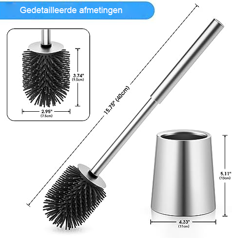 Toiletborstel Set met Toiletrolhouder - Badkameraccessoire - Wandmontage - Inclusief Bevestigingsmateriaal