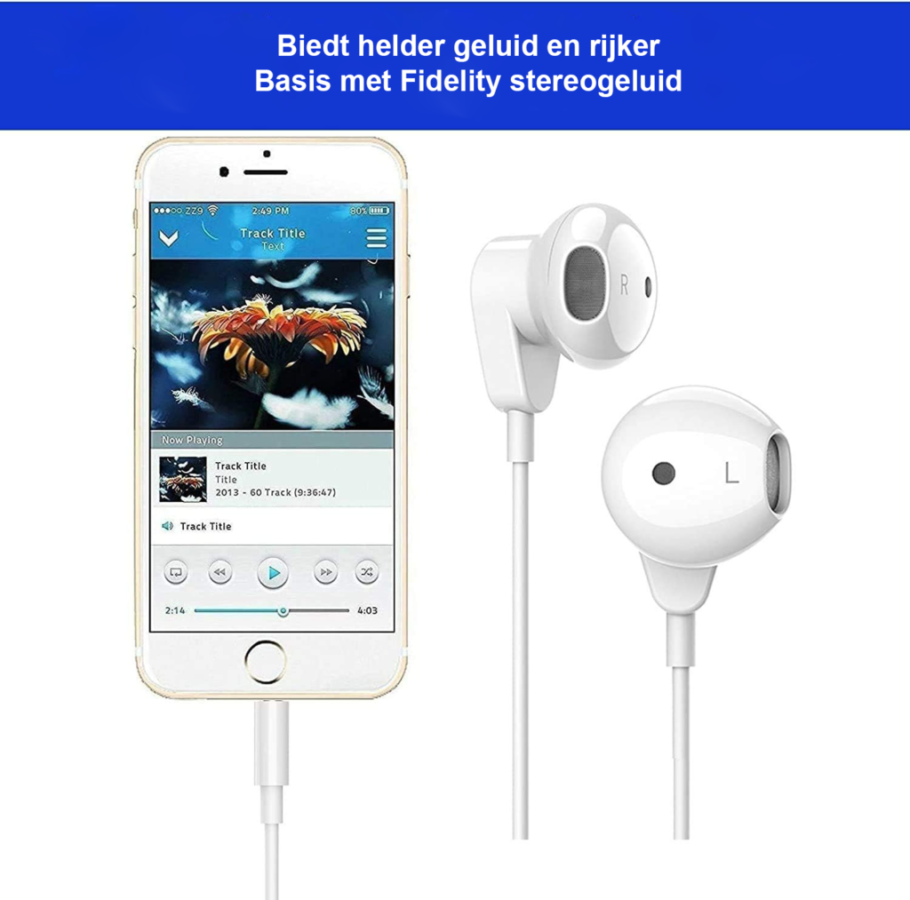 Magnetische bedrade in-ear oortelefoon met microfoon zwart