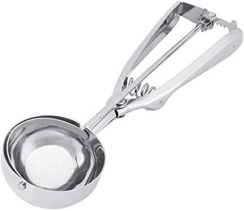 Roestvrijstalen cupcake schep met antisliphandvat, ijsschep met trigger, 4 cm cookie lepel