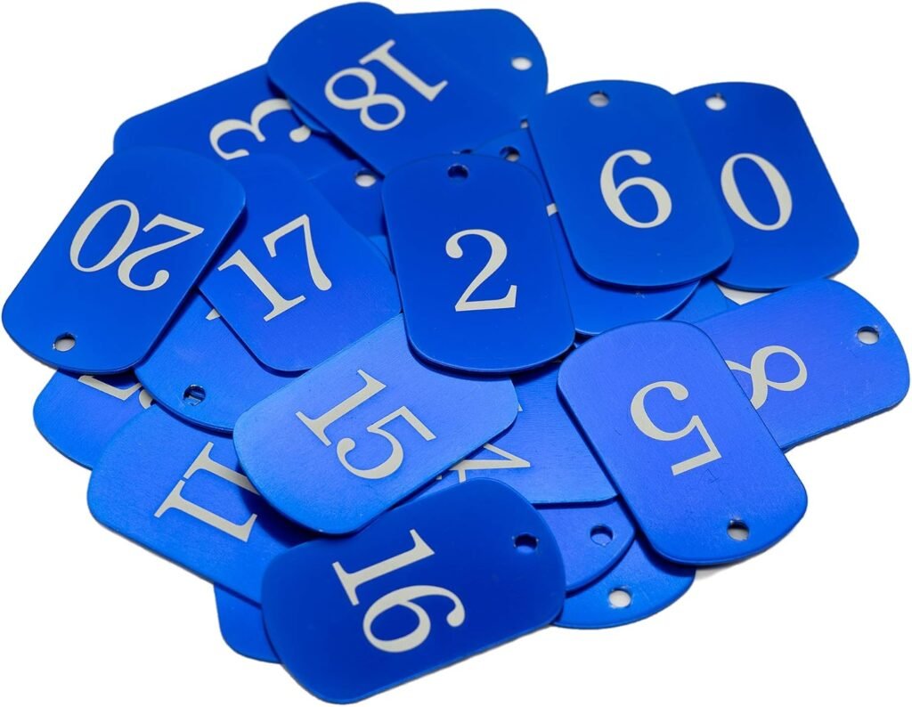 Aluminium gegraveerde nummerlabels en sleutelhangers set met personaliseerbare ID-tags en gravure