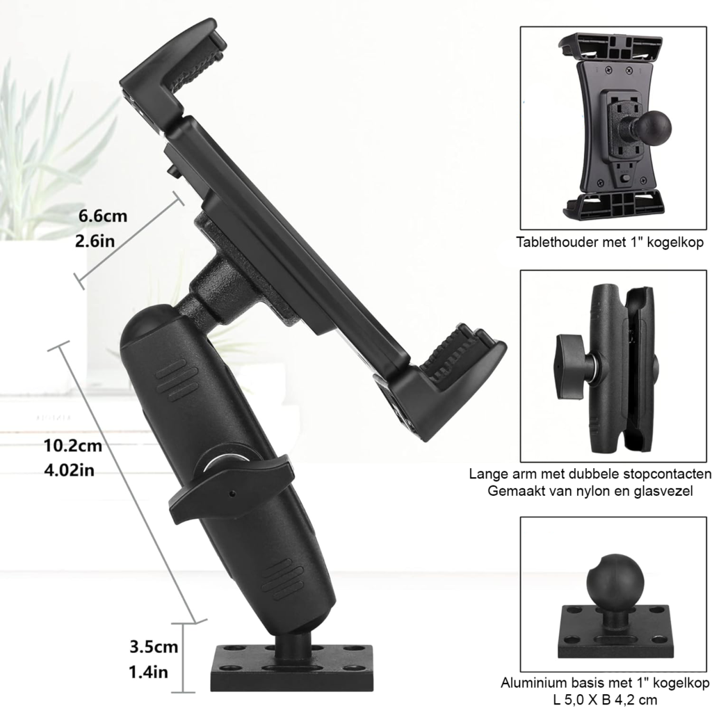 Tablet muurbeugel voor tablets van 4 tot 13,5 inch met ergonomisch ontwerp