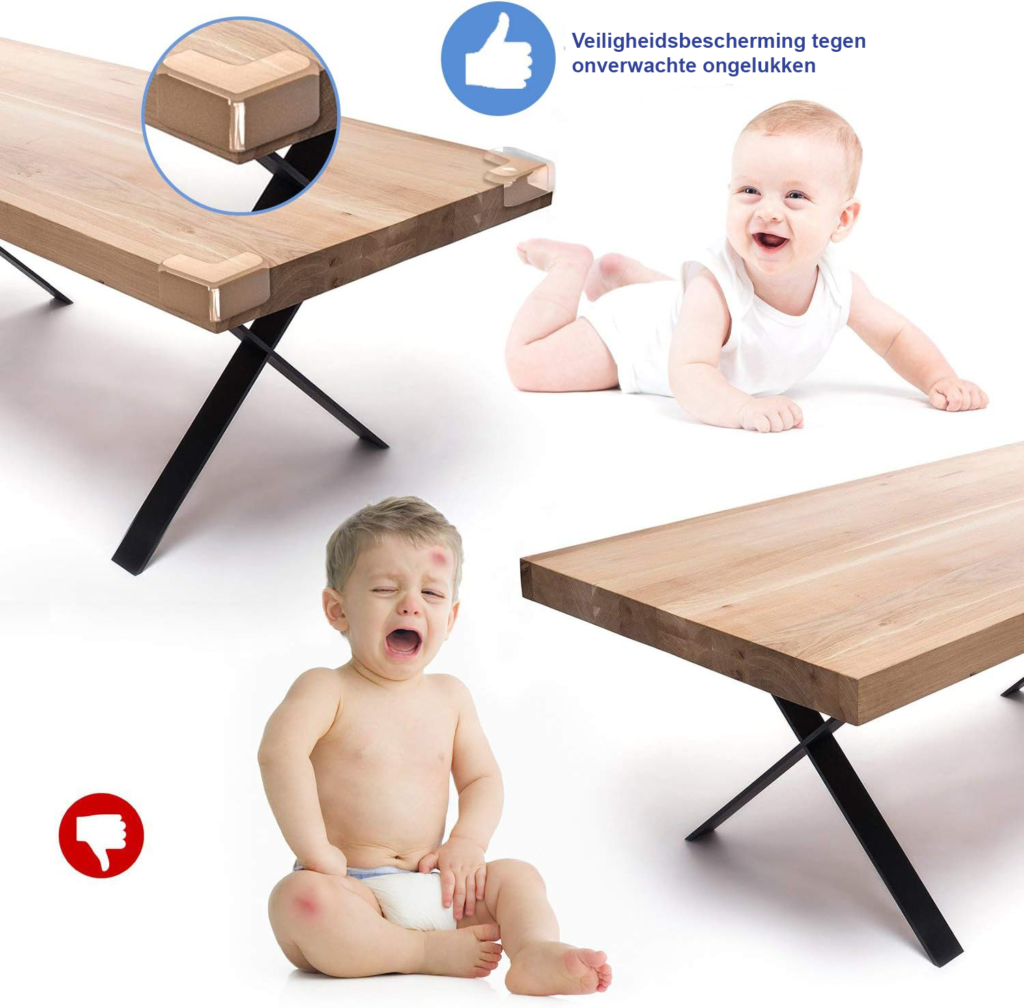 Hoekbeschermers voor baby’s, transparante zelfklevende hoekbescherming voor meubels, set van 12