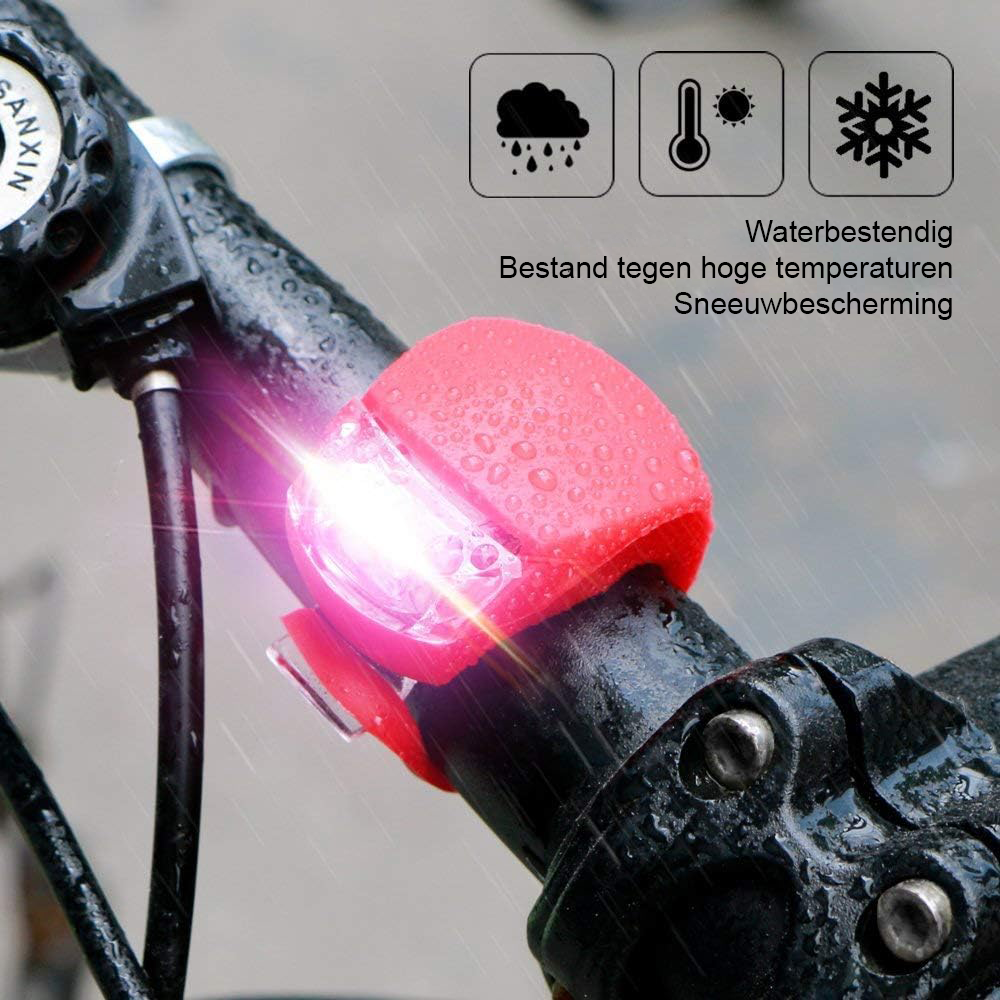 Silicone LED fietslampjes set USB oplaadbaar voor stads- en mountainbikes