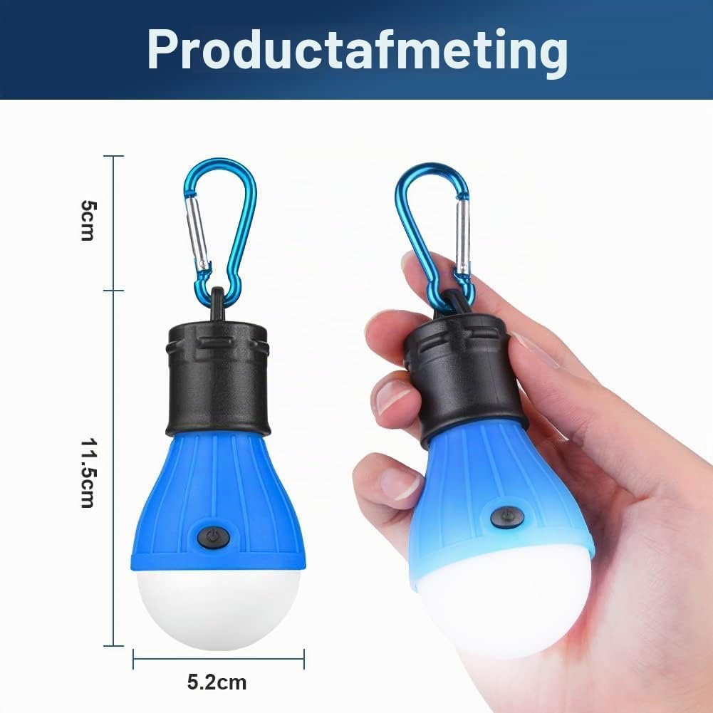 Set van 6 LED campinglampen met karabijnhaak, draagbare tentlampen en noodverlichting voor kamperen en stroomstoringen