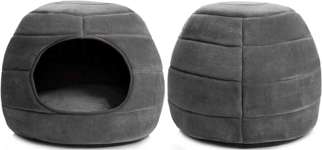 Opvouwbaar katten- en hondenbed donkergrijs met comfortabel matras, maat L 50x45 cm