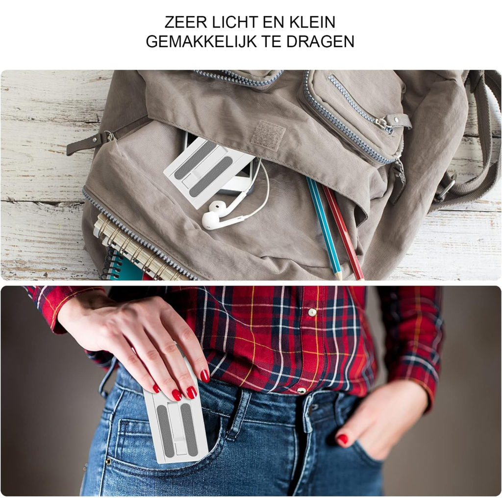 Verstelbare zwarte telefoonstandaard voor bureau, handsfree smartphonehouder