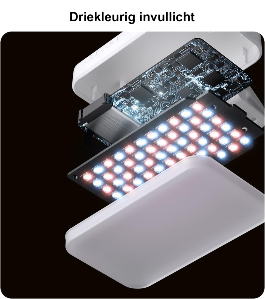 Telefoonhouder met LED-ringlicht en scharnierende arm voor smartphone, flexibel statief voor handsfree gebruik