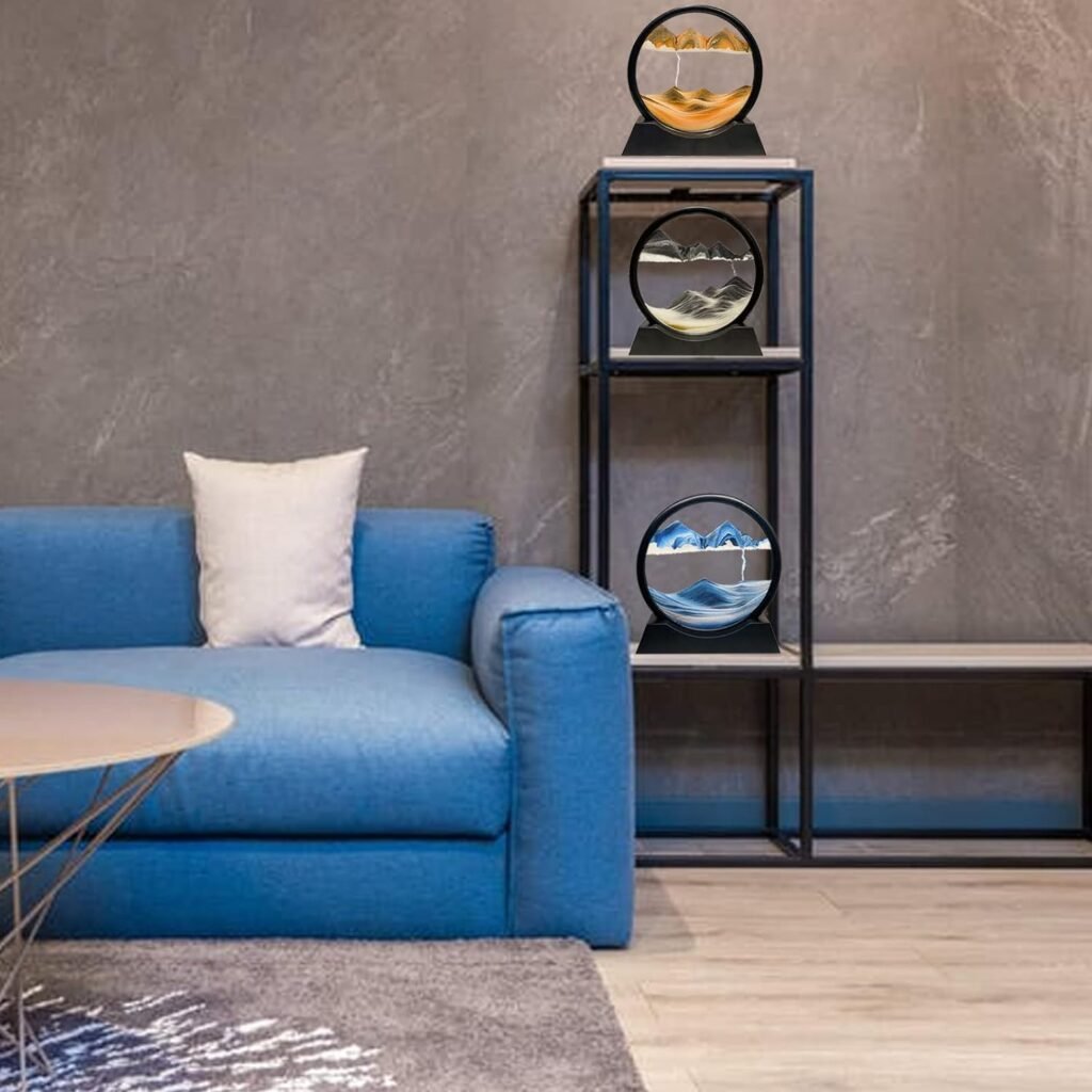 Bewegende zandloper met dynamische zandkunst en houten frame voor interieurdecoratie