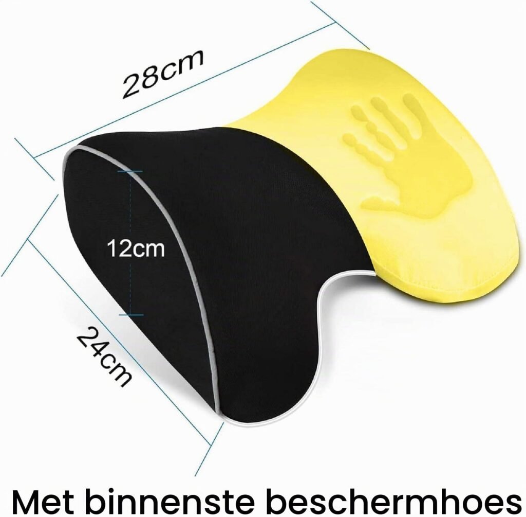 Auto hoofdsteunkussen, verstelbare ergonomische neksteun in zwart