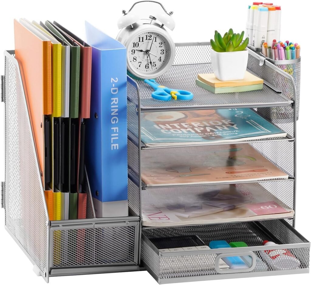 Bureau organizer met papierhouder en tijdschriftenhouder voor kantoorbenodigdheden