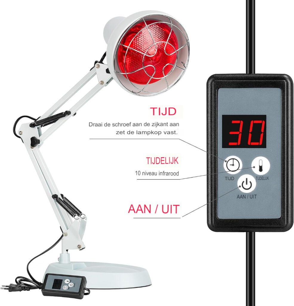 Infraroodlamp voor thuisgebruik met verstelbare hoek, hoogte en timerfunctie