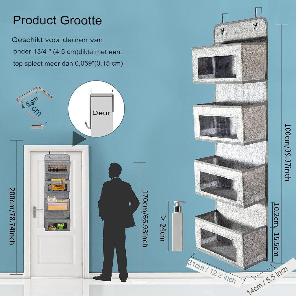 Hangende organizer voor babykamer met opbergruimte voor luiers en babydoekjes