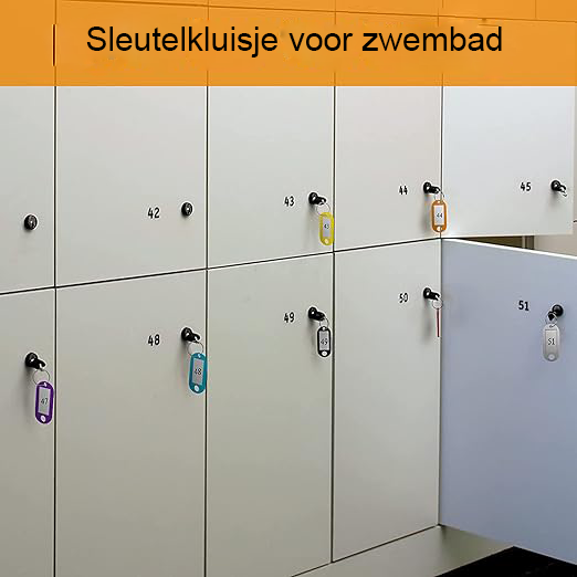 Sleutelhangers met beschrijfbare etiketten en verwisselbare labels voor sleutelorganisatie