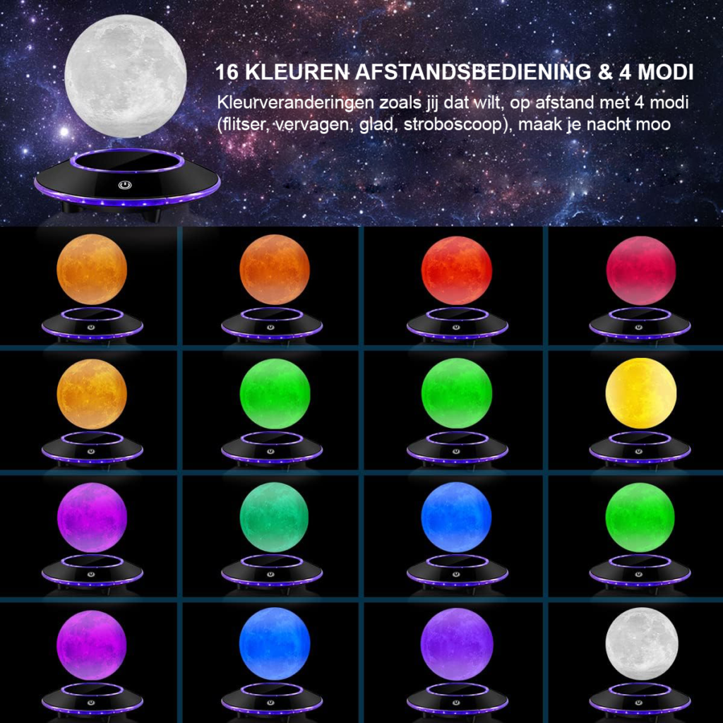Magnetische zwevende wereldbol met LED-verlichting voor thuis of kantoor