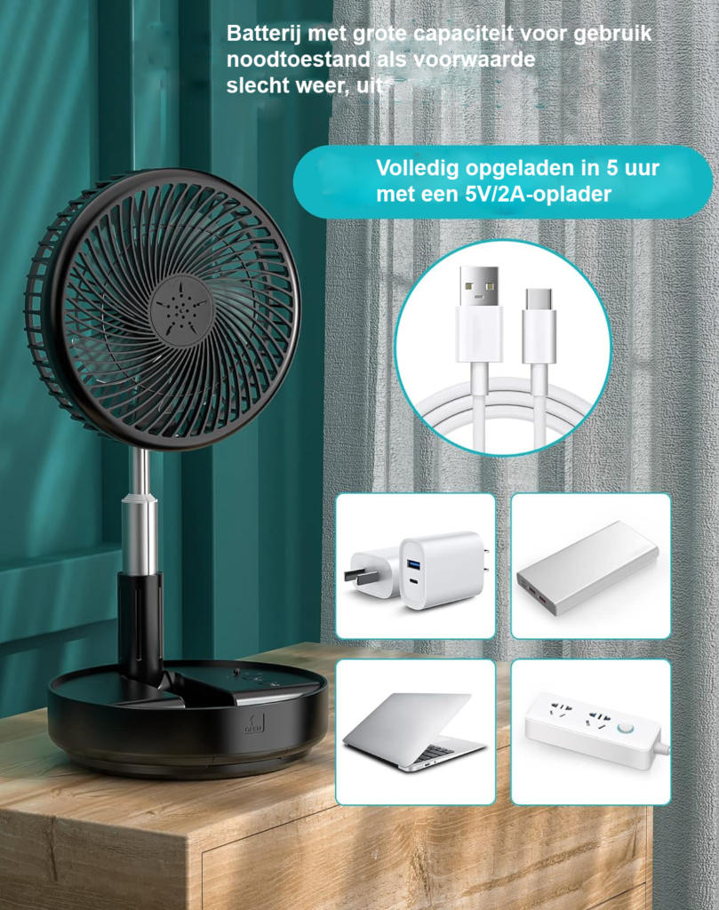 Tafelventilator met Afstandsbediening - USB Ventilator voor Verfrissende Luchtstroom - Draagbaar en Stil - Oscillerend Design
