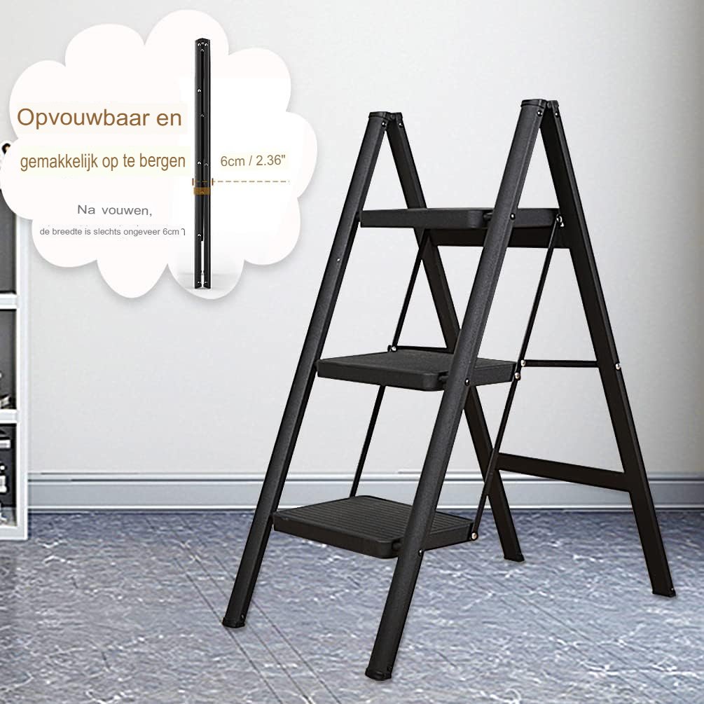Inklapbare trapladder lichtgewicht huishoudtrap met compact design