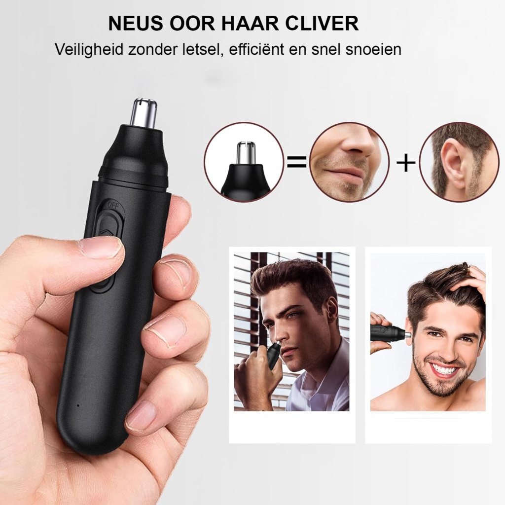 Oplaadbare elektrische neustrimmer voor neus- en oorhaar