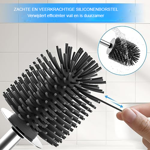 Toiletborstel Set met Toiletrolhouder - Badkameraccessoire - Wandmontage - Inclusief Bevestigingsmateriaal