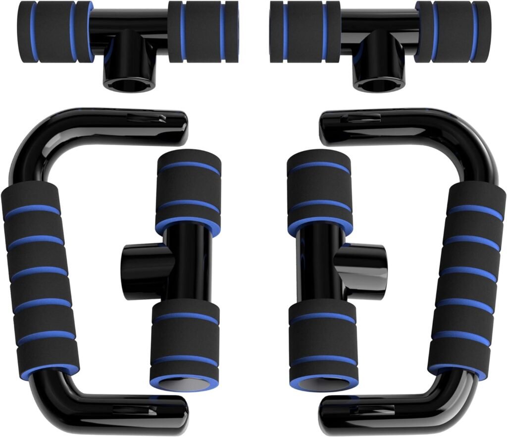 Zwarte push-up beugels met ergonomische handgrepen set van 2
