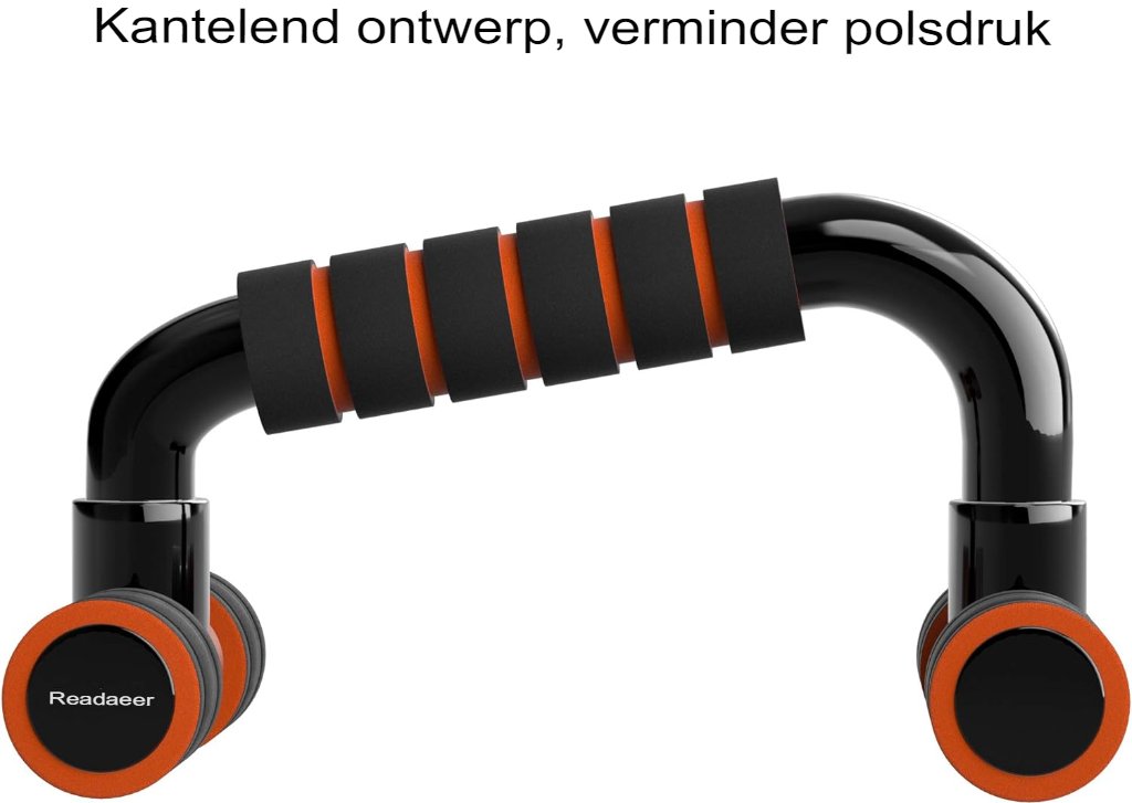 Push-up stands voor thuisfitness, ergonomische opdrukbeugels, set van 2 zwarte handgrepen