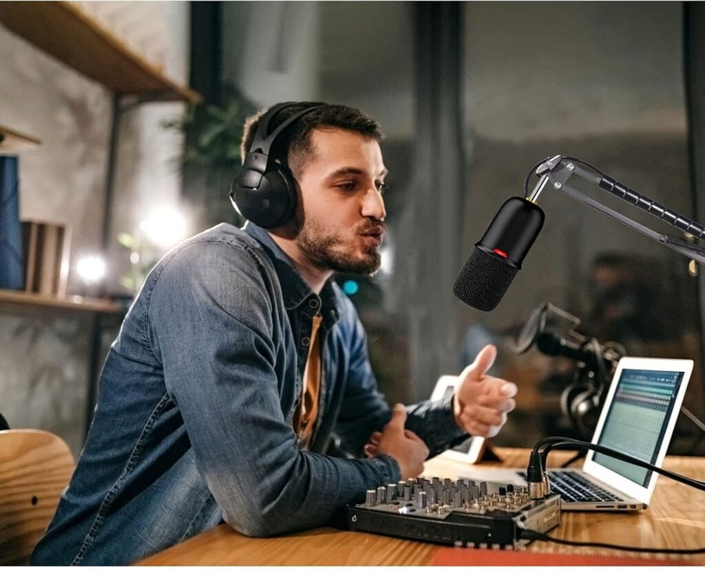 USB condensatormicrofoon zwart voor streaming en podcasting