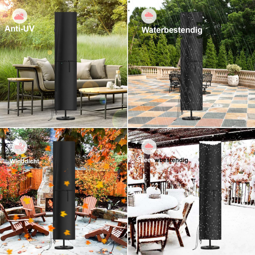 Zweefparasol beschermhoes 230 x 65/65 cm, weerbestendige hoes voor staande parasol
