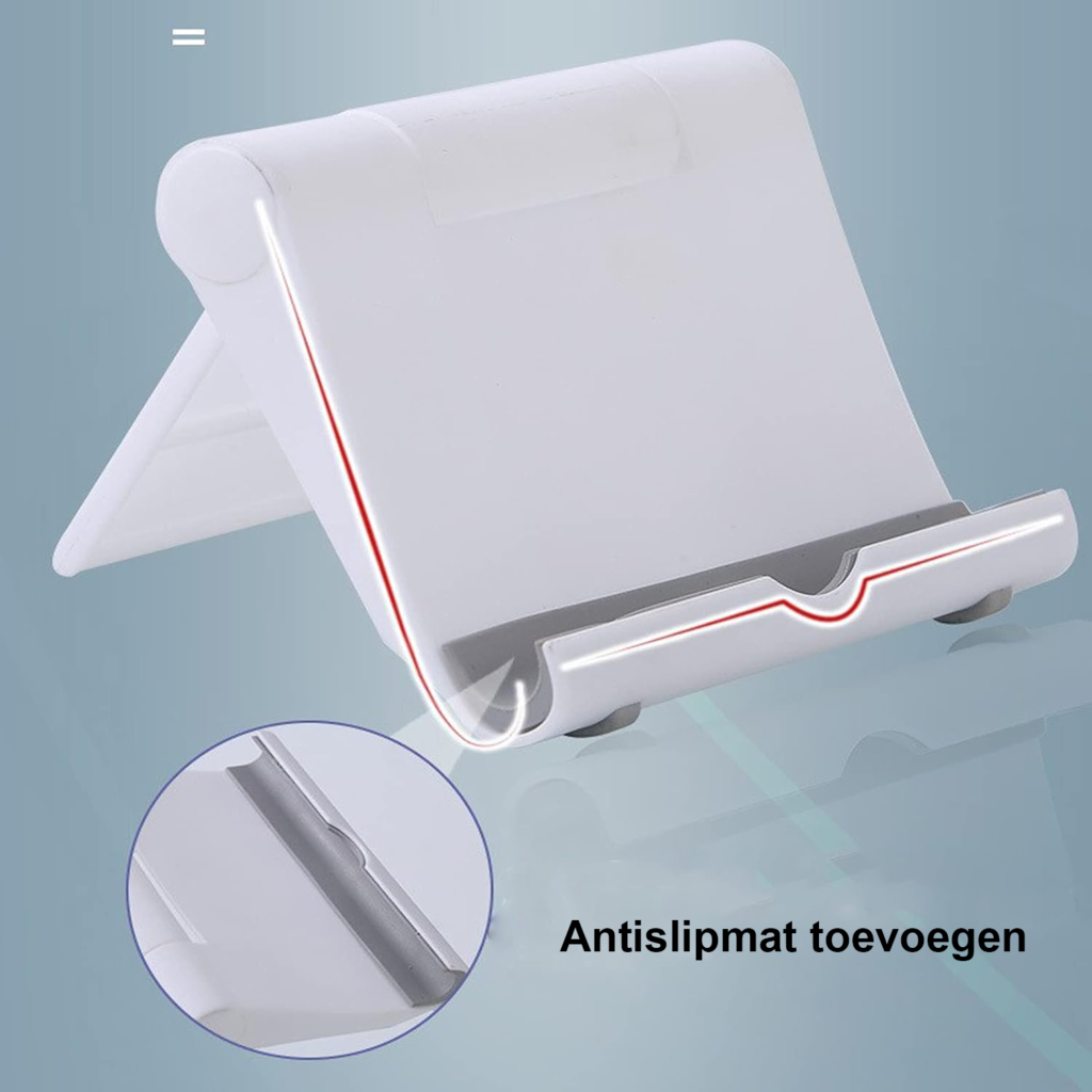 Verstelbare opvouwbare tabletstandaard voor smartphones en tablets in zwart-wit