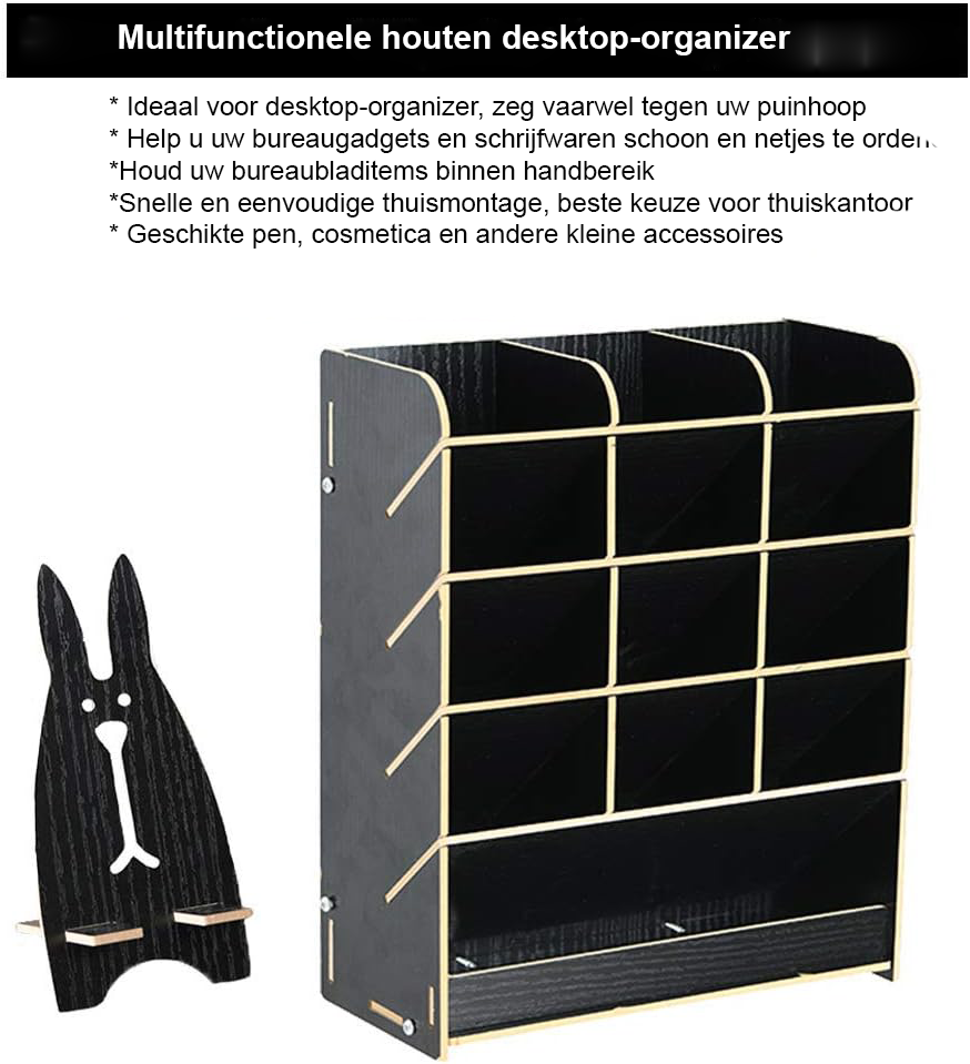 Pennenhouder Bureau - Pen Organizer voor Kantoor - Bureau Organizer met Opbergvak - Voor Pennen en Papier