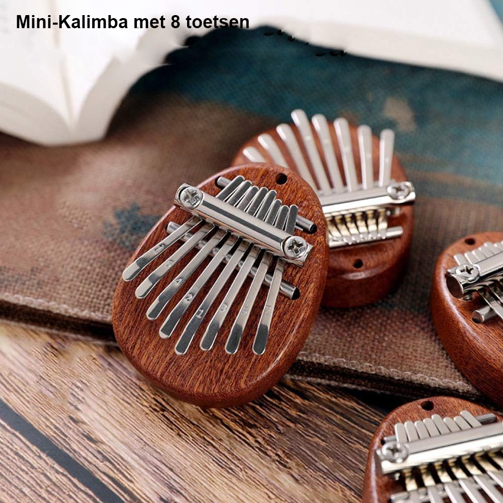 Kalimba van mahoniehout met 17 tanden en draagtas voor beginners