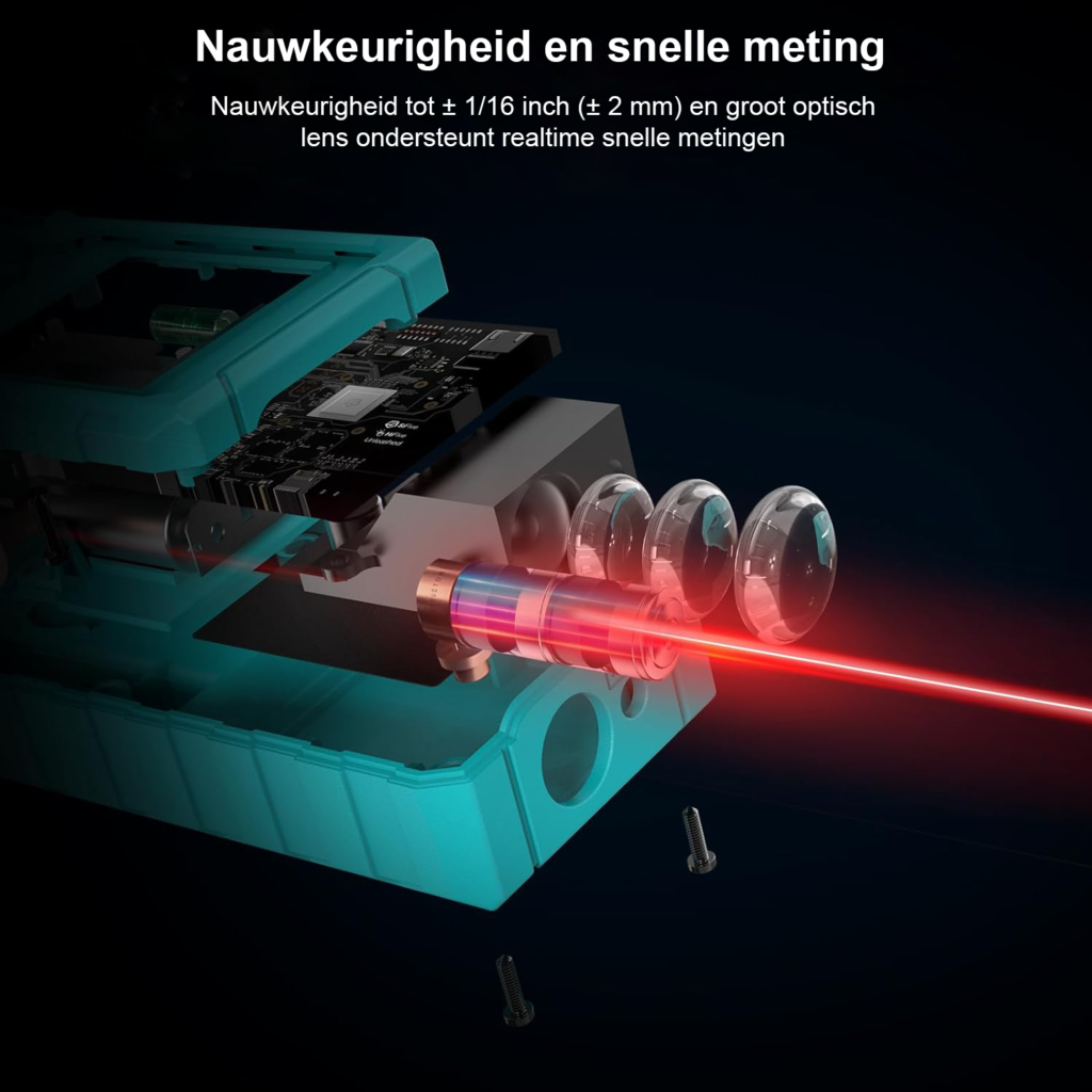 Laserafstandsmeter 70 meter met digitale laserafstandsmeting en waterpasbubbels