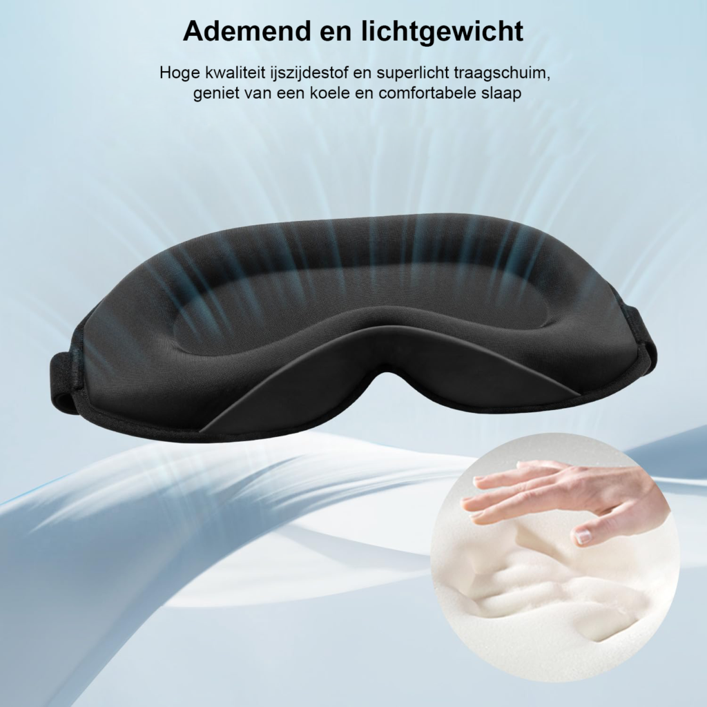 Lichtgevoelig slaapmasker voor zijslapers, verstelbaar en comfortabel voor optimale nachtrust
