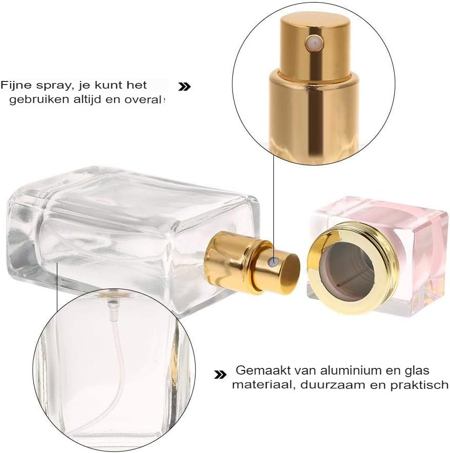 Hervulbare parfumverstuiver set met draagbare parfumflesjes voor reizen en dagelijks gebruik