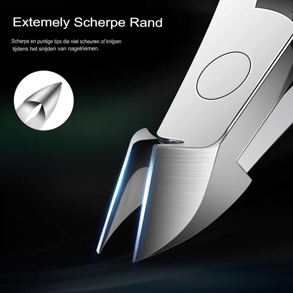 Professionele nagelriemknipper van roestvrij staal met siliconen handvat voor manicure, 9 mm