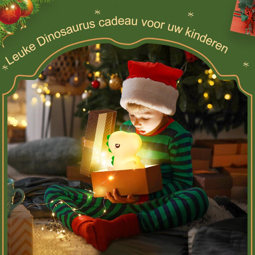 Dimbaar LED dino nachtlampje met 16 kleuren voor kinderen