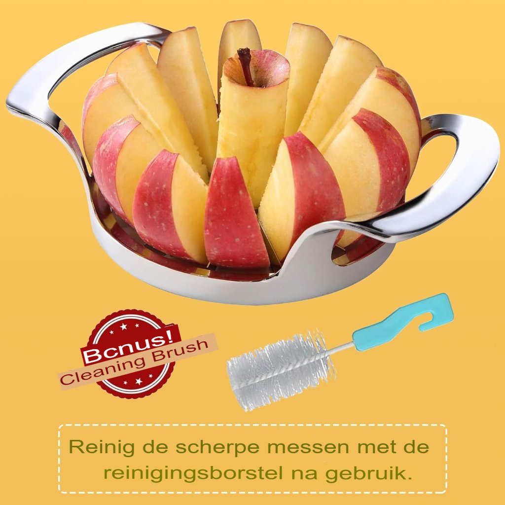 “Roestvrijstalen appelsnijder met scherp mes voor eenvoudig appels snijden”