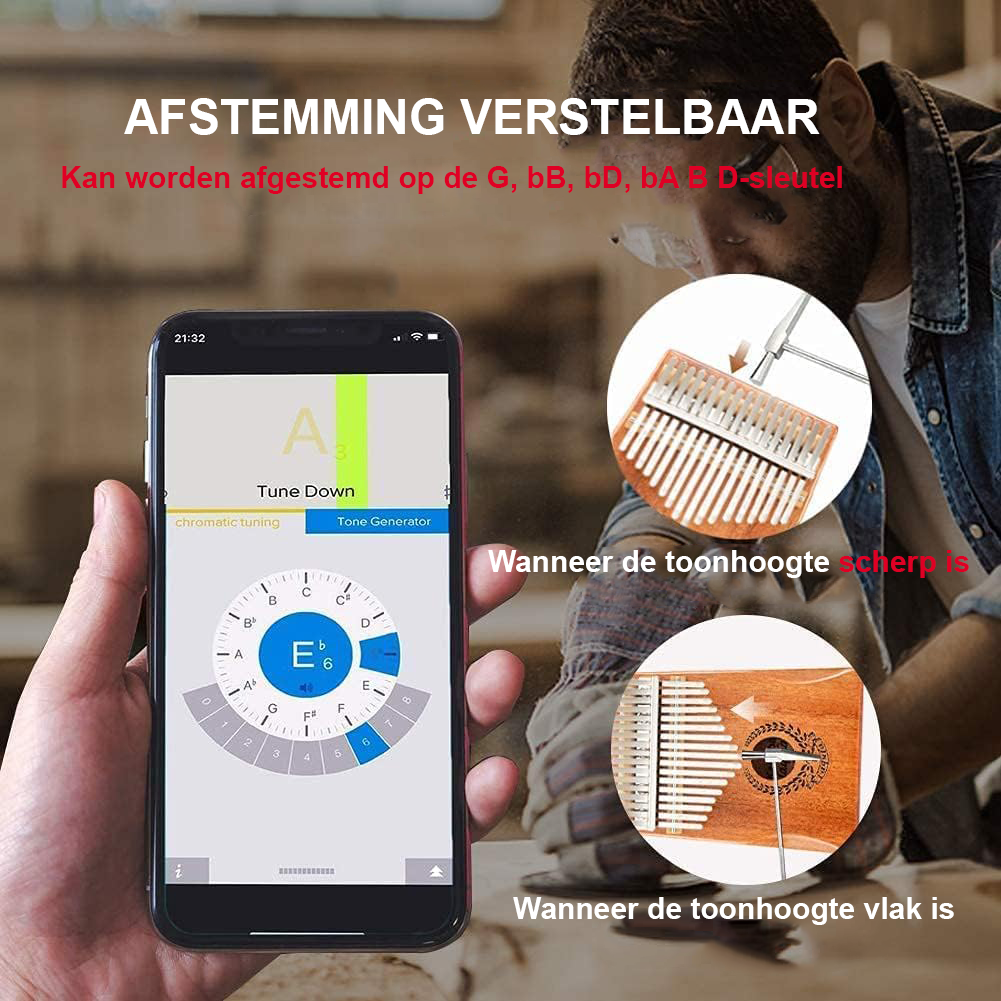 Kalimba thumb piano handgemaakt muziekinstrument compact en draagbaar voor beginners en gevorderde muzikanten