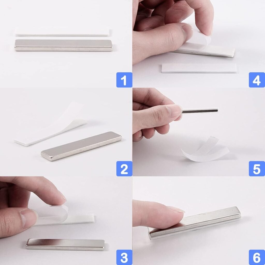 Zelfklevende rechthoekige kleefmagneten set van 10 voor whiteboards en koelkasten