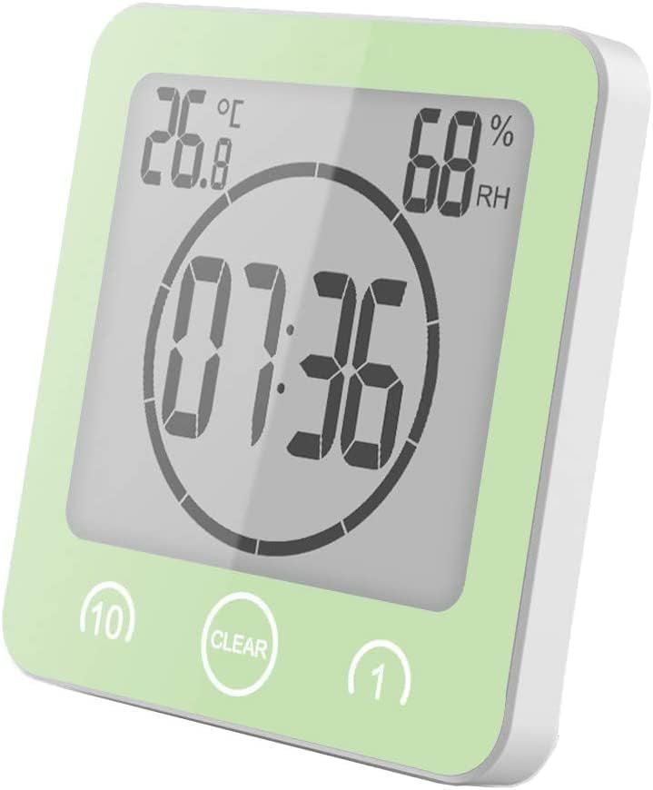 Waterdichte douchetimer met thermometer en hygrometer voor efficiënt waterverbruik in de badkamer