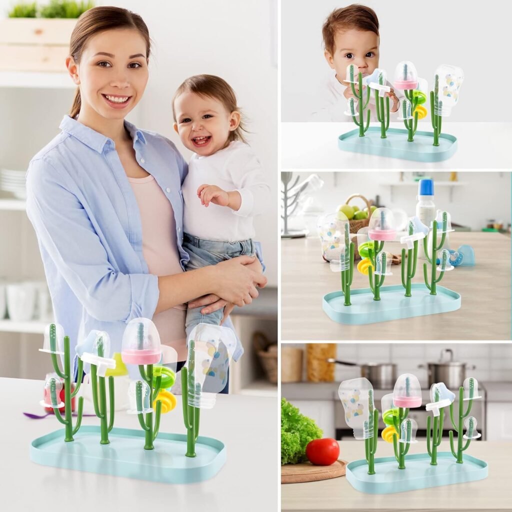 Babyflessendroger met ruimtebesparend droogrek en verwijderbare lekbak