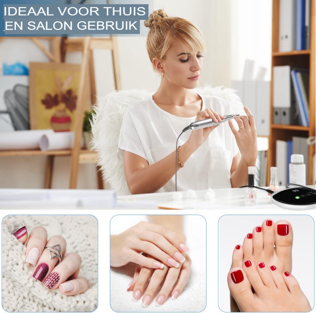 Elektrische nagelfrees met instelbare snelheid en HD LED-display voor nagelverzorging