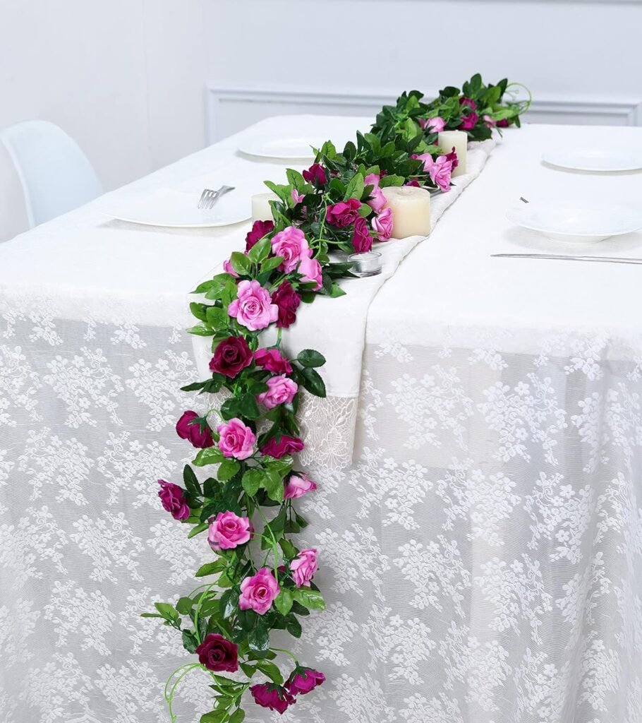 Kunstmatige klimop slingers set van 2, groene decoratie voor binnen en buiten, geschikt voor feest- en bruiloftsdecoratie