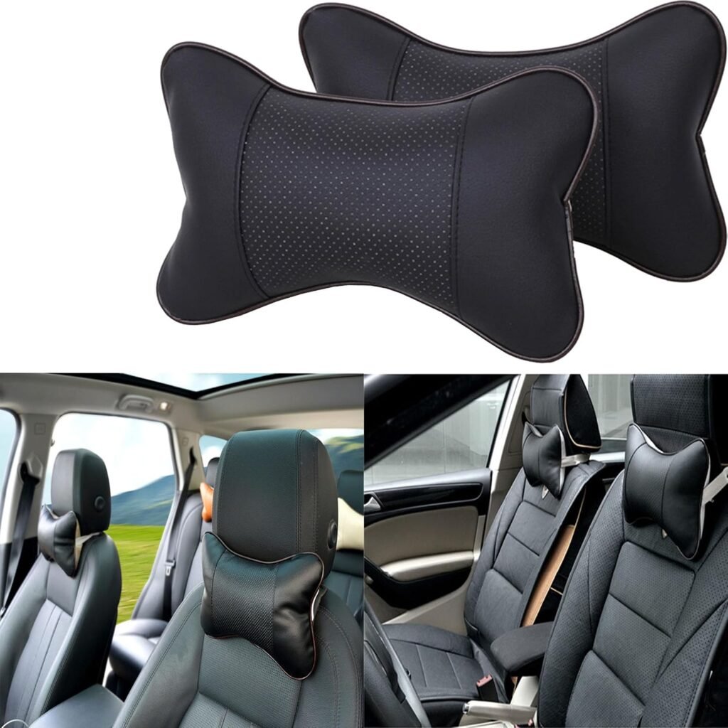 Ergonomisch autokussen zwart voor comfortabele nekondersteuning in autostoel