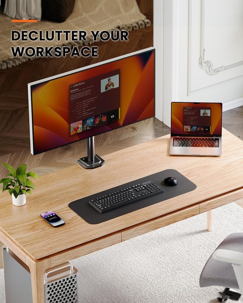 Verstelbare monitorstandaard met arm voor bureau en optimaal kijkcomfort