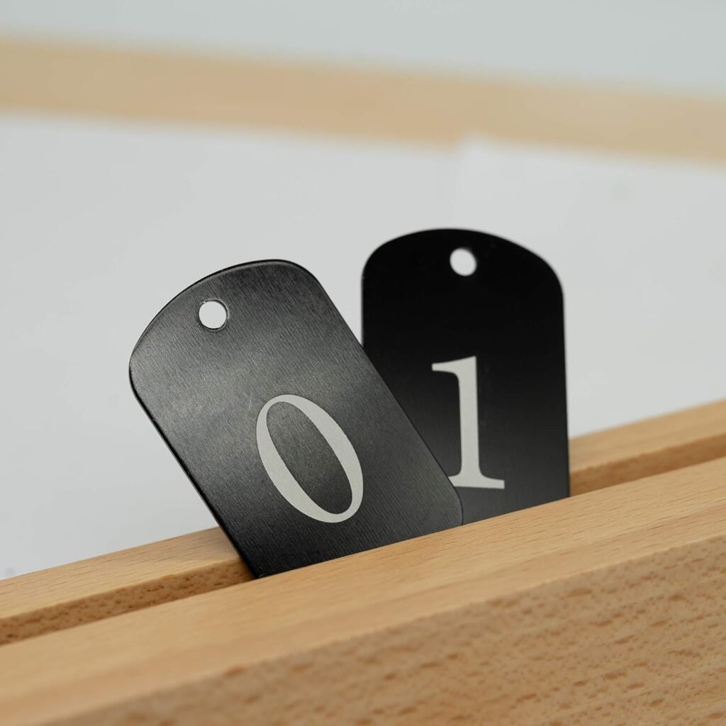 Aluminium gegraveerde nummerlabels en sleutelhangers set voor organisatie en identificatie