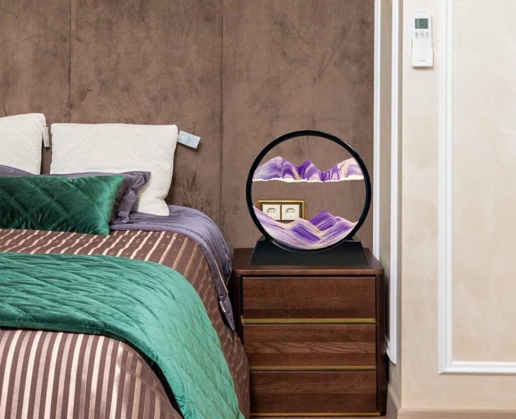 Bewegende zandloper met handgemaakt zandschilderij, decoratieve zandkunst voor interieur