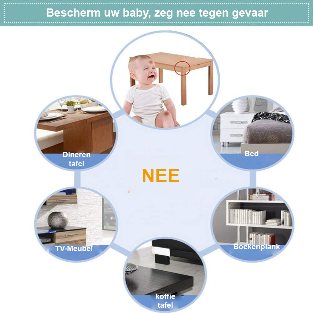 Transparante hoekbeschermers voor baby’s voor tafels en meubels, 32 stuks