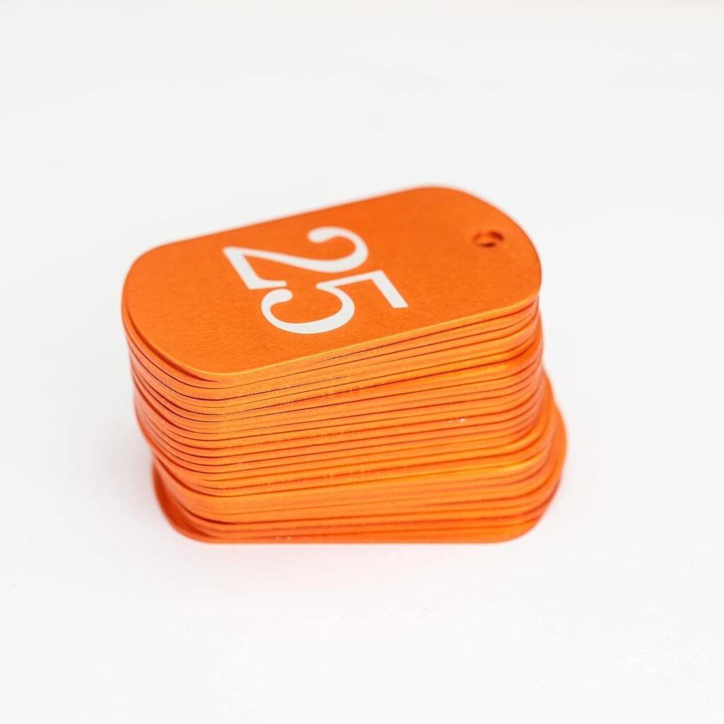 Aluminium gegraveerde nummerlabels en sleutelhangers, ID tags set voor organisatie en identificatie, compact formaat, set 1-10
