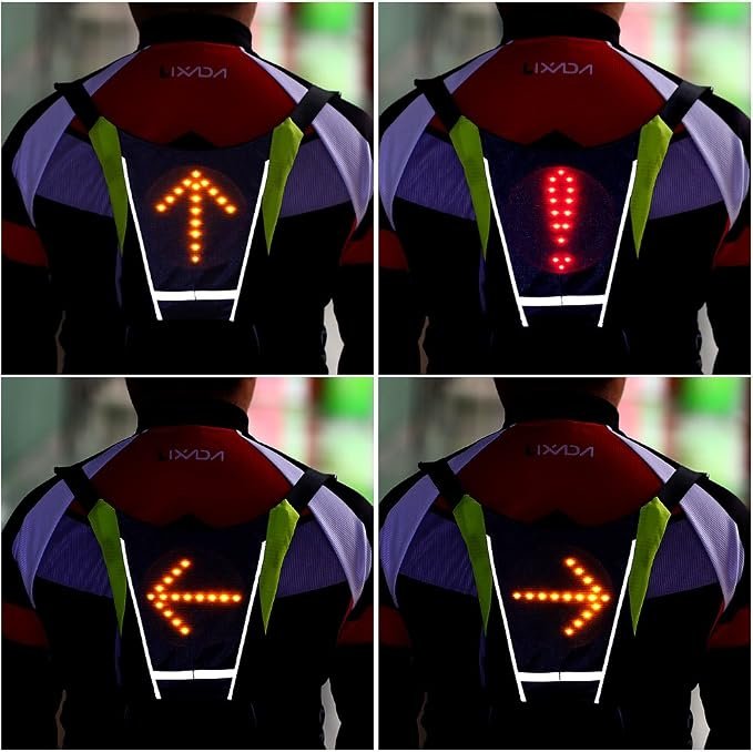 Reflecterend LED-veiligheidsvest voor hardlopen en fietsen met afstandsbediening, verstelbare pasvorm en waterbestendige uitvoering